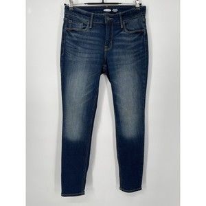 Old Navy Rockstar Super Skinny Mid Rise Blue Wash Denim Jeans Women Size 6 Short